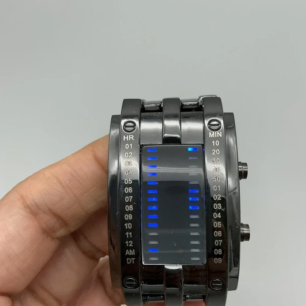 SKMEI 0926 Binary Watch Black Blue LED Mens 31mm LED Display 8